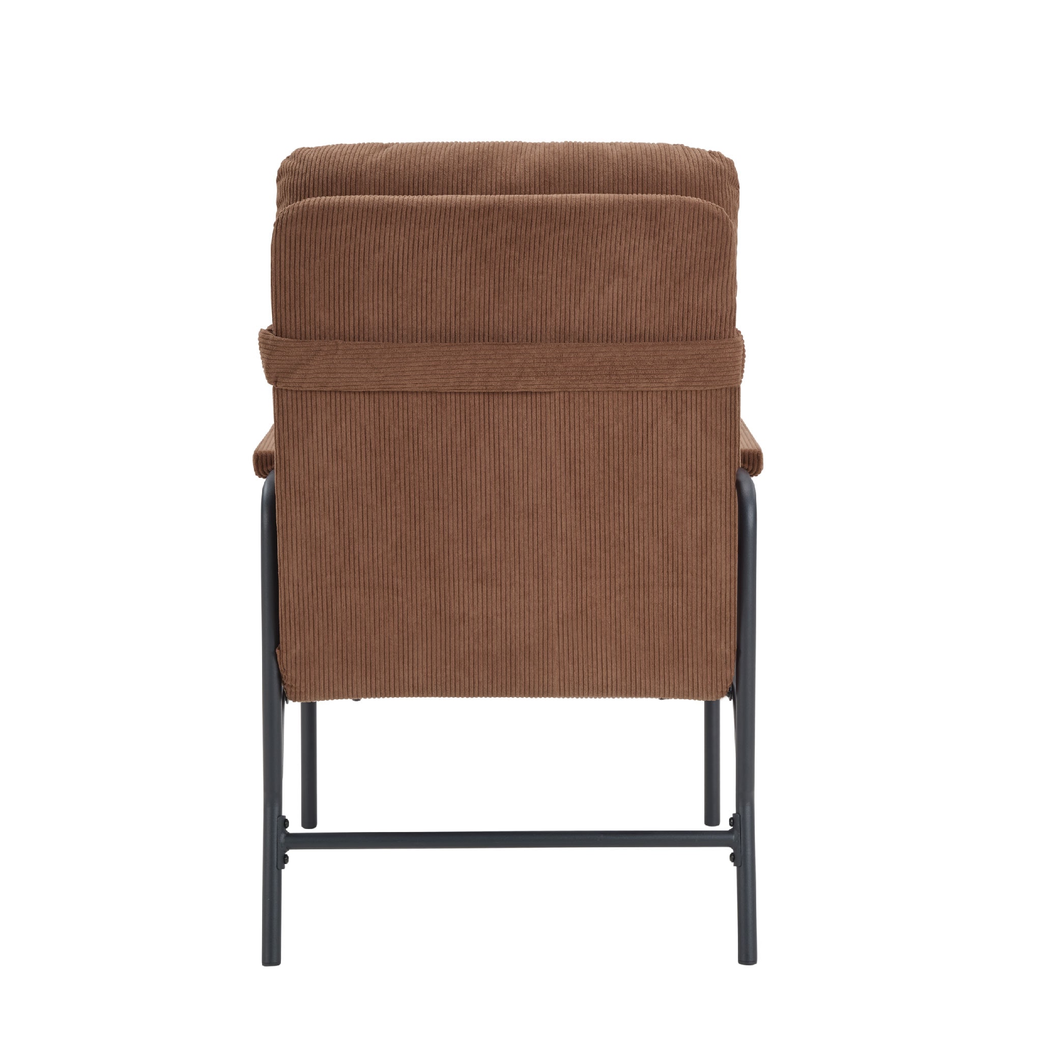 Modern Accent Chair, Reclining Chair With Adjustable Backrest, Corduroy Chair With Metal Frame, Reading Chair, Comfy Lounge Chair For Living Room, Bedroom, Office, Brown_voghion.com